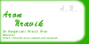 aron mravik business card